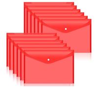 Onchdbfhuu 12Pcs Plastic Document Envelopes with Snap Closure for A4 Size Documents, Polyethylene Folders for School & Supplies