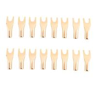 Onchdbfhuu 16PCS HIFI Banana Y Spade Y Gold Plated Pure Copper Fork HiFi Speaker Spade Connector Plugs-Copper