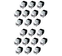 Onchdbfhuu 20-Pack Cat6A RJ45 Jack - Cat6 Compatible -180 Degree Toolless -Ethernet Wall Jack -Cat6A Network Coupler