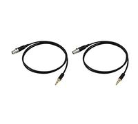 Onchdbfhuu 2pcs 3.5mm Jack to 3Pin Mini XLR Female for BM800 PC Headphone Mixer Microphone Stereo Camera Amplifier 0.5M