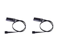 Onchdbfhuu 2pcs 40cm 1 to 5 4-Pin TX4 PWM Fan CPU HUB Splitter PC Case Chasis Cooler Extension Cable Adapter Controller