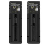 Onchdbfhuu 2X 18650 Battery Charger 26650 USB Smart Hydrogen Aa Aaa 21700 Single Slot Lithium Battery Charger