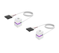 Onchdbfhuu 2X 2M Portable LED Lights Computer Desktop Switch PC External Power On/Off Button Extension Cable, RGB Light