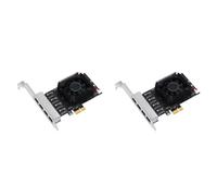 Onchdbfhuu 2X 4 Port PCIE POE Network Card 10/100/1000/2500Mbps Gigabit Industrial Ethernet Converter 20G PCIE X4 Adapter 8125BG
