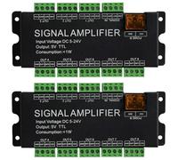 Onchdbfhuu 2X 8CH LED Strip Signal Amplifier,WS2812 5V SPI TTL Signal Output for WS2811 WS2815 WS2813 Pixels LED Light DC5-24V