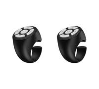 Onchdbfhuu 2X Bluetooth Remote Control for Tablets & Phones Camera Controller Self Timer Social Media Page Turner Black