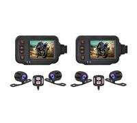 Onchdbfhuu 2X Camera Dash Cam, 2Inch IPS Screen 1080P+720P Dual AHD Bike Dashcam G-Sensor Parking Mode Driving Recorder Black