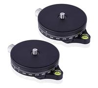 Onchdbfhuu 2X Camera Pan Base with Style Plate, 0.95cm Screw Aluminum Panoramic Ball Tripod Head with Bubble Level