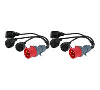 Onchdbfhuu 2X CEE Adapter High Current Splitter 400V 16A Plug to 3 X 230V Coupling Extension Cable