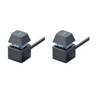 Onchdbfhuu 2X Computer Switch PC Motherboard External LED Light Power on/OFF Square Button 2M Extension Cable Black