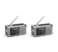 Onchdbfhuu 2X Emergency Radio Hand Crank Radio Multi-Function AM/FM/NOAA Solar Hand Crank Emergency Radio SOS Alarm 4000mah Gray