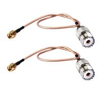 Onchdbfhuu 2X Handheld Antenna Cable SMA Male to UHF SO-239 Female Connectors