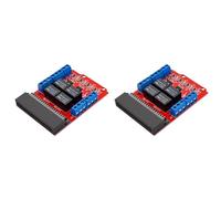 Onchdbfhuu 2X Microbit 4 Channel Relay Module Shield 5V High Trigger Programming Educational Kids Teaching Microbit Expansion Board