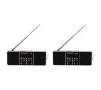 Onchdbfhuu 2X Mini Portable Rechargeable Stereo L-288 Fm Radio Speaker Lcd Screen Support Tf Card Usb Disk Mp3 Music Player