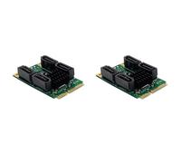 Onchdbfhuu 2X PCIe to 4 Ports SATA3.0 6Gbps Hard Disk Adapter Card Mini PCI Express to 3.1 Controller Expansion Card