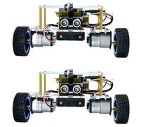Onchdbfhuu 2X Programming Smart Robot Bluetooth Car Smart Robot Kit Electronic Assembly Kit Remote Control DIY Learning Kit