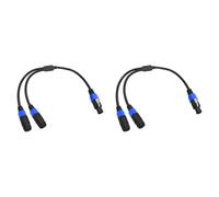Onchdbfhuu 2X Speakon Male to 2 Female Splitter Cable Speaker Break Out Twist Lock Audio Cable NL4FC 4 Core Speaker Connector Plug