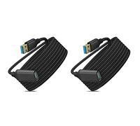 Onchdbfhuu 2X USB 3.0 Type A Male-To-Female Extension Cable, Braided Material, High Data Transmission Cable (0.5M/1.6FT)
