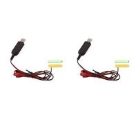 Onchdbfhuu 2X USB 5V to 3V LR03 AAA Dummy Battery Eliminators Cable for Remote Control Radio LED Light 2m