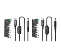 Onchdbfhuu 2X USB C to DC Power Boost Cable 140W to 5V 9V 12V 15V 20V 28V Adjustable Voltage Adapter Connector Cord