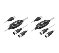 Onchdbfhuu 2X USB MIDI Cable Adapter,USB Type A Male to MIDI Din 5 Pin In-Out Cable Interface with LED Indicator for Music Keyboard