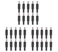 Onchdbfhuu 30Pcs 5.5X2.1mm Male Solder Dc Tip Plug Jack Straight Connectors for DC Power Supply LED Lights Switch Black