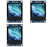 Onchdbfhuu 3pcs 1.5 Inch 4PIN OLED Module Display Screen SH1107 Drive IC 128x128 IIC Interface for 51 STM32 P22101 P22102