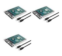 Onchdbfhuu 3pcs 2.5 Inch HDD SSD Case SATA to USB 3.1 Type C 4TB Transparent External Hard Drive Housing Compatible UASP SATA III