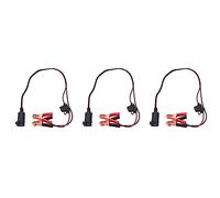 Onchdbfhuu 3X 2FT 12V 24V Car Lighter Socket Female Adapter 15A Alligator Clips Car Battery Clip-on Extension Cord