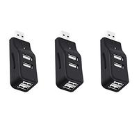 Onchdbfhuu 3X 4 Port USB Hub, Mini USB 2.0 Data Hub Splitter Small Portable, for PC, Laptop, Notebook PC, XPS,