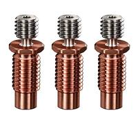 Onchdbfhuu 3X All-Metal Bi-Metal V6-TCrazy Heatbreak Titanium & Copper 3D Printer Nozzle Bimetal Throat for 1.75mm V6 Hotend Heater