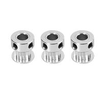 Onchdbfhuu 3X Aluminum 16 Teeth 6mm Bore Timing Belt Pulley Flange Synchronous Wheel for 3D Printer