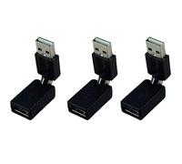 Onchdbfhuu 3X Black USB 2.0 Male to USB Female 360 Degree Rotation Angle Extension Adapter