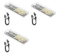 Onchdbfhuu 3X M.2 NVMe SSD Enclosure USB 3.2 Gen 2 10 Gbps Transparent External Drive Case for PC Laptop