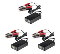 Onchdbfhuu 3X Portable DC with Battery Clip, 12V/24V to 5V 4-Port USB Charger Multiport Adapter Other Smart Phone & Tablets
