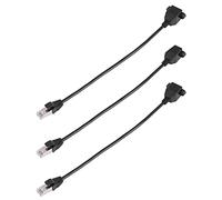 Onchdbfhuu 3X RJ45 Female to Male Adapter Network Extension Cable Panel Mount 27cm
