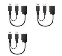 Onchdbfhuu 3X USB2.0 to 6+7 13Pin Slimline Slim Cable with External USB 2.0 Power Supply for Laptop CD-ROM DVD-ROM ODD Adapter