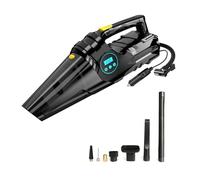 Onchdbfhuu 4-in-1 150PSI AutoStop Tire Inflator: 12V Digital Pump with TPMS 4-in-1 Handheld 150PSI AutoStop Car Tire Inflator Vacuum Cleaner with TPMS Dust Cleaner & LED Light for Vehicles