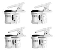 Onchdbfhuu 4 Pcs 100X Zoom Clip-on Microscope with LED Light, Portable Magnifier Loupe Pocket Magnifying Lens Glass