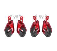 Onchdbfhuu 4PCS Universal Motorcycle Rearview Mirrors 360 Degree Rotation Motorbike Scooter Side Mirrors 8 / 10mm Black + Red