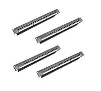 Onchdbfhuu 4X 19Inch 1U Cabinet Rack Pass-Through 24 Port CAT6 Patch Panel RJ45 Contact Port (RJ45 Contact Port) Modular Frame