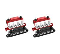 Onchdbfhuu 4x 250A 12V Bus Bar Battery Power Distribution Block Car Audio 12 Volt DC Busbar 4 X 3/8Inch Posts 6 X 8 Screws