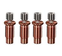 Onchdbfhuu 4X All-Metal Bi-Metal V6-TCrazy Heatbreak Titanium & Copper 3D Printer Nozzle Bimetal Throat for 1.75mm V6 Hotend Heater
