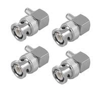 Onchdbfhuu 4X BNC Male Plug Right Angle Crimp for RG58 RG400 RFC195 Coax Adapter Connector,Silver