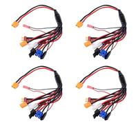 Onchdbfhuu 4X Eight in One RC Lipo Battery Charger Splitter Cable Adapter Connector Plug to JST T Plug EC3 Futabas