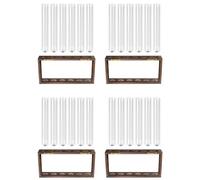 Onchdbfhuu 4X Plant Terrarium with Wooden Stand, Wall Hanging Live Plant Propagation Station Glass Tubes Hydroponic