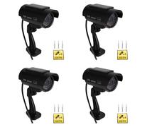Onchdbfhuu 4X Simulation Solar Camera Outdoor Surveillance Simulation Fake Camera Dummy Cam with LED Light Black
