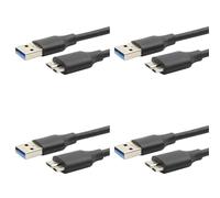 Onchdbfhuu 4X USB 3.0 Type A to USB3.0 Micro-B Male Data Cable Adapter Cord for External Hard Drive Disk HDD Super Speed Cable