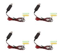 Onchdbfhuu 4X USB 5V to 3V LR03 AAA Dummy Battery Eliminators Cable for Remote Control Radio LED Light 2m