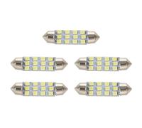 Onchdbfhuu 5pcs 42mm 12 SMD 3528 LED White Car Interior C5w Dome Festoon Bulb Light Lamp DC 12V